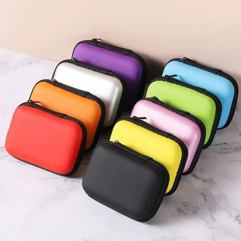 Travel Storage Bag for Earphones - Zipper Charging Case and Portable Cable Organizer for Electronics and Sundries