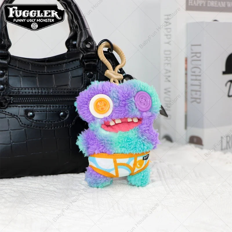 Original Fuggler Ugly Teeth Plush Keychain – Wide-Eyed Monster, Alien & Rabbit Peluche Pendant Toy
