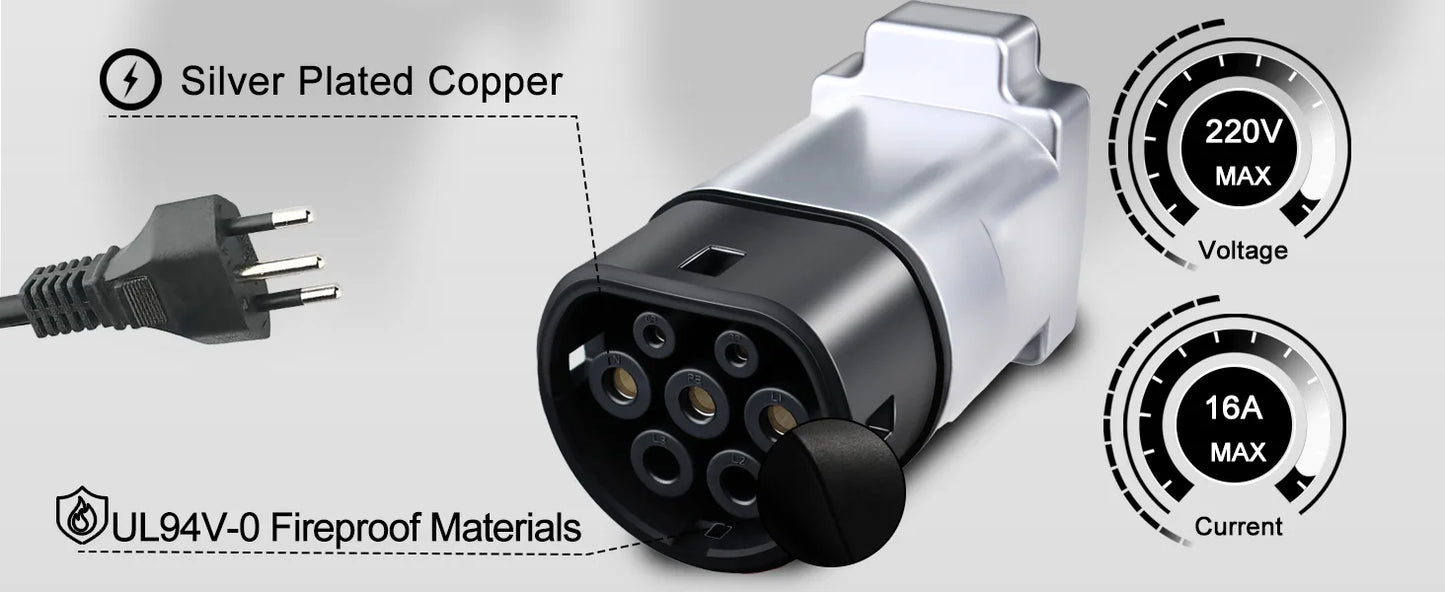 GUWIEYG V2L Discharger Type 2 EV Cable Adapter – Vehicle to Load (V2L) Support for MG, BYD, Brazil Plug
