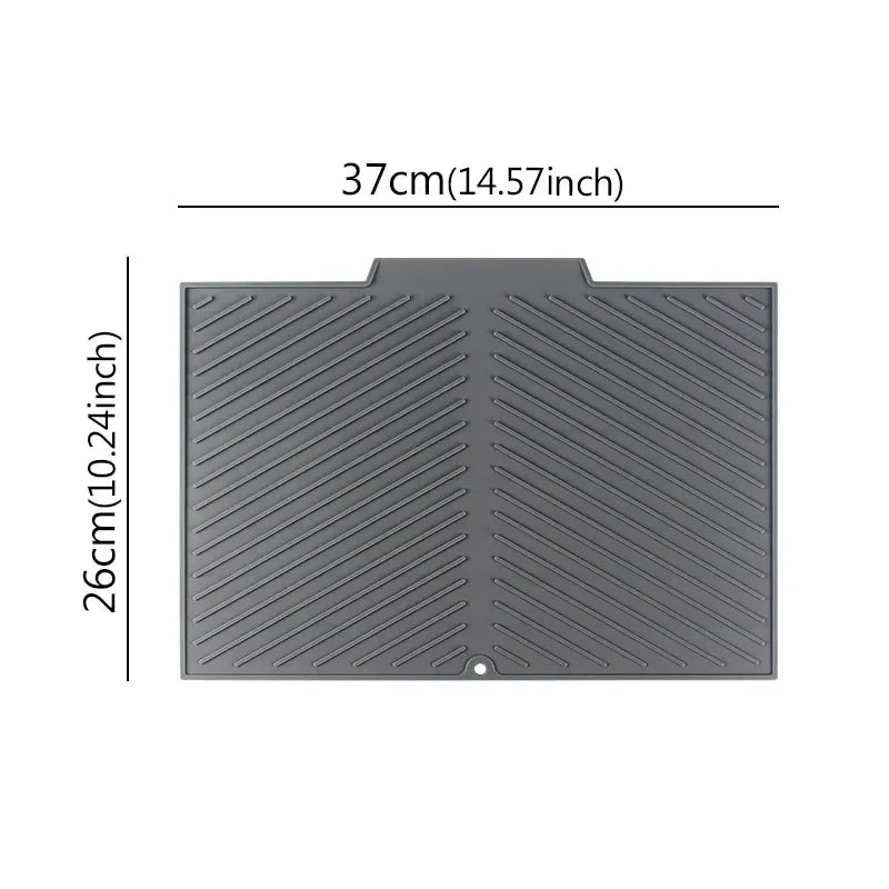 Silicone Draining Board Mat | Folding Drying Pad with Raised Edges for Kitchen Pots & Cups | S/M/L Sizes