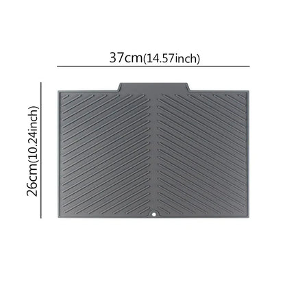 Silicone Draining Board Mat | Folding Drying Pad with Raised Edges for Kitchen Pots & Cups | S/M/L Sizes