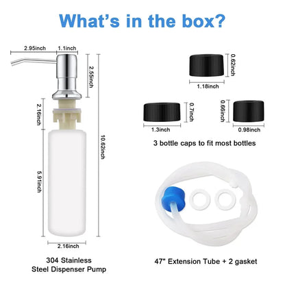 500ml Stainless Steel Liquid Soap Dispenser — Hand Press Pump Bottle for Kitchen Sink