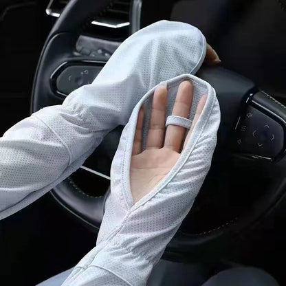 Women’s Large Ice Sleeve Gloves – Summer UV Protection Driving Arm Sleeves, Loose & Breathable