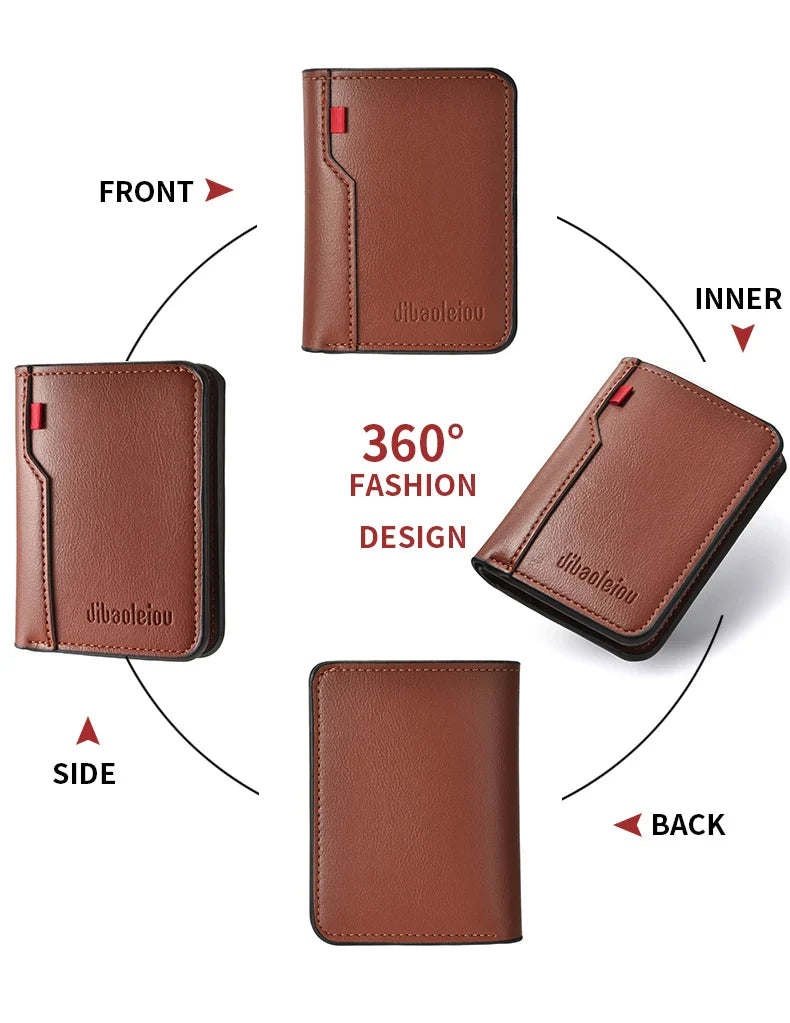 Ultra-Thin Mini PU Leather Credit Card Wallet – High-Quality Vertical Men’s Wallet Holder