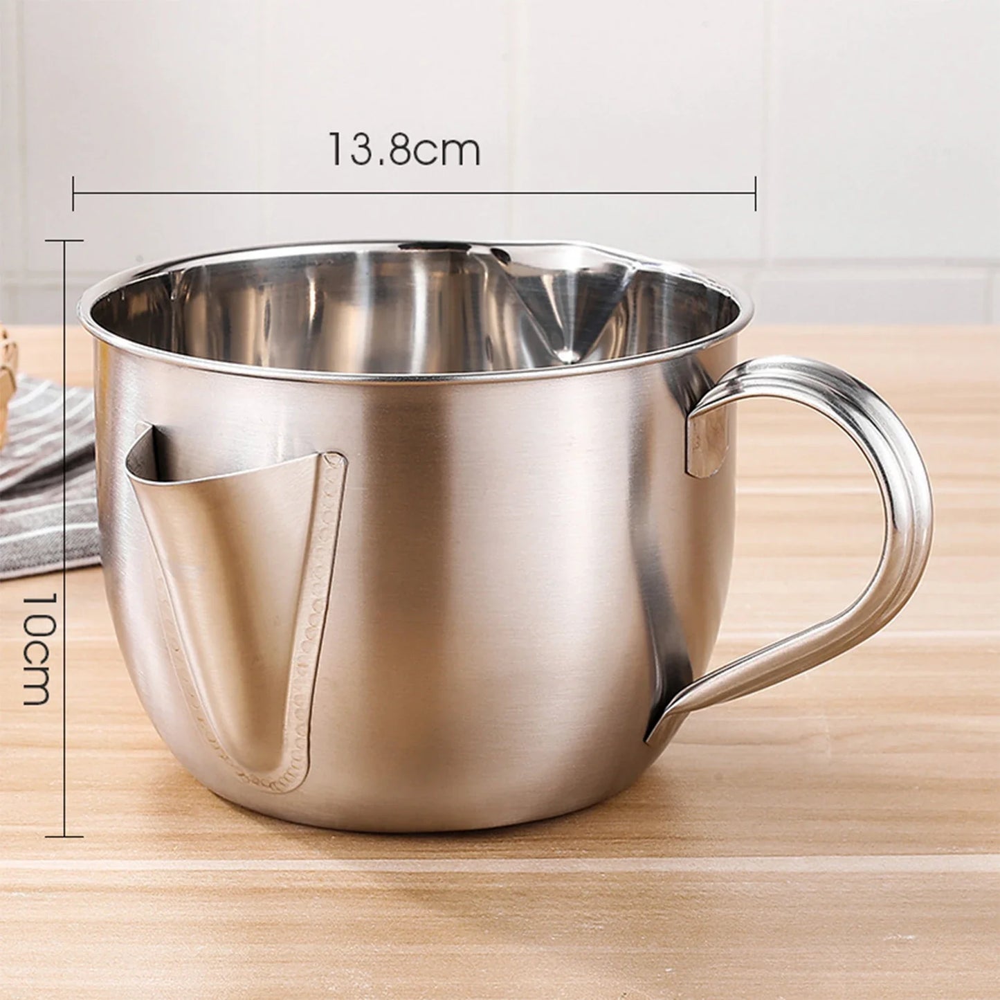 1000ML Stainless Steel Oil Separator - Multifunction Gravy, Soup & Cooking Oil Strainer
