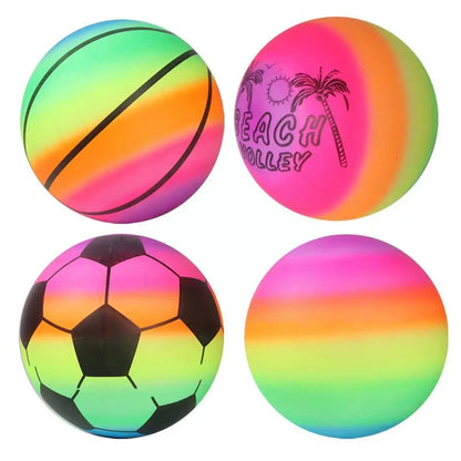 3pcs Rainbow Ball Toys – Eco-Friendly Soft Leather Balls for Kids, Indoor & Outdoor Play, Party Gifts