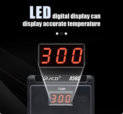 JCD Hot Air Gun 858D – 700W BGA Rework Solder Station, SMD SMT Welding Heat Gun, 220V/110V Repair Tool