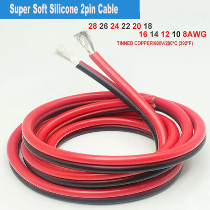 Flexible Silicone Tinned Copper Wire (8–28 AWG) – High-Strand RC & Drone Electrical Cable