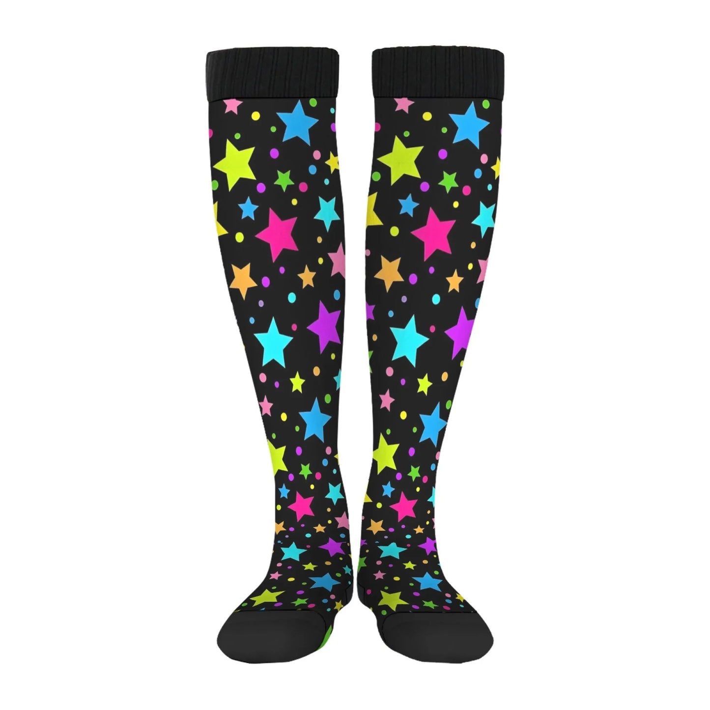 Colorful Star Novelty Socks for Women & Men, Hip-Hop Fashion Compression Warm Comfortable Street Style Gift Stockings