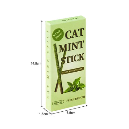 6-Pack Natural Silvervine Cat Chew Sticks - Exciting Matatabi Mint Flavor for Dental Health & Play, Pet Supplies