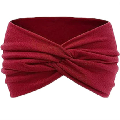 Wide Solid Color Turban Headband – Non-Slip Yoga, Running & Casual Hair Accessory