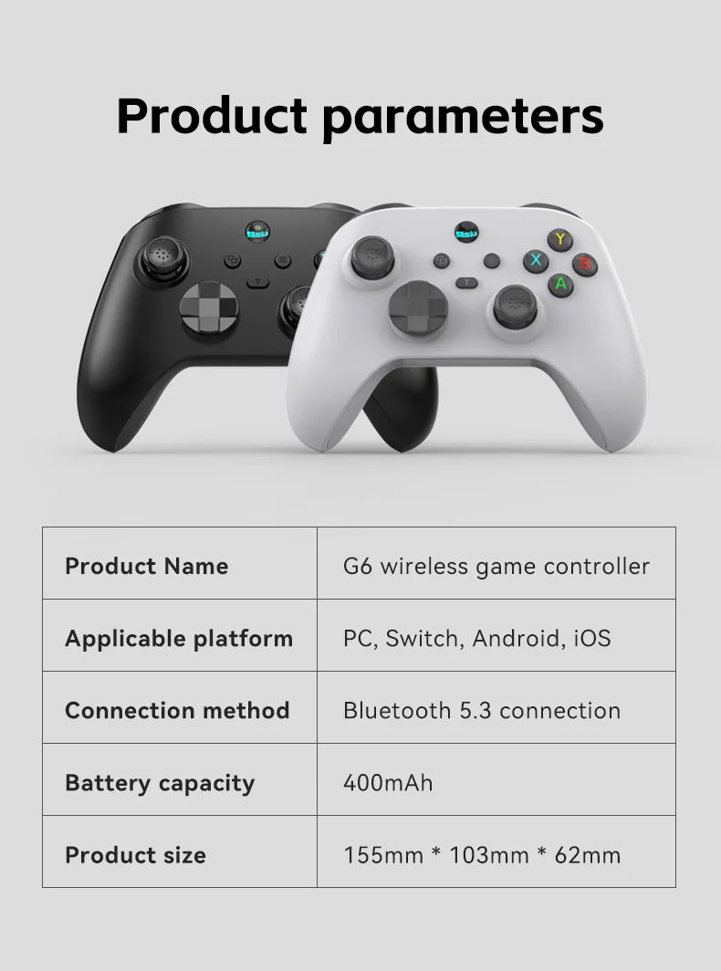 G6 Mobile Game Controller for Switch, iOS, Android & PC with Hall Effect Joystick – Cloud & Streaming GamePad