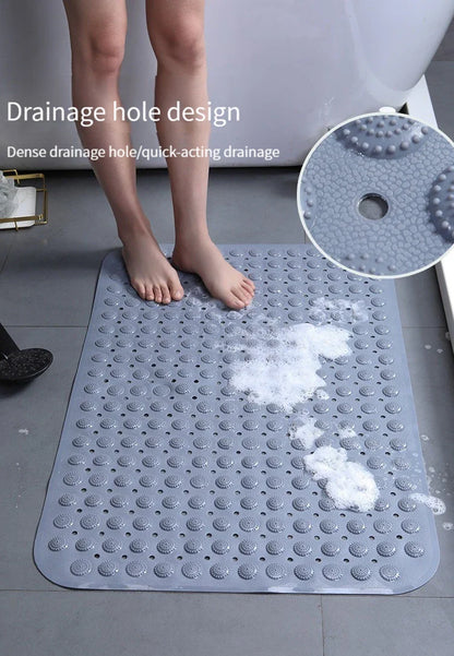 Shower Bath Mat – Hollow Hydrophobic Anti-Slip Tub Pad with Suction Cups, Thick Massage Foot Mat for Bathroom