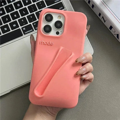 Soft Silicone iPhone Case for 17/16/15/14/13/12/11 Pro Max Plus Air - Lipstick Style Portable Protective Phone Cover
