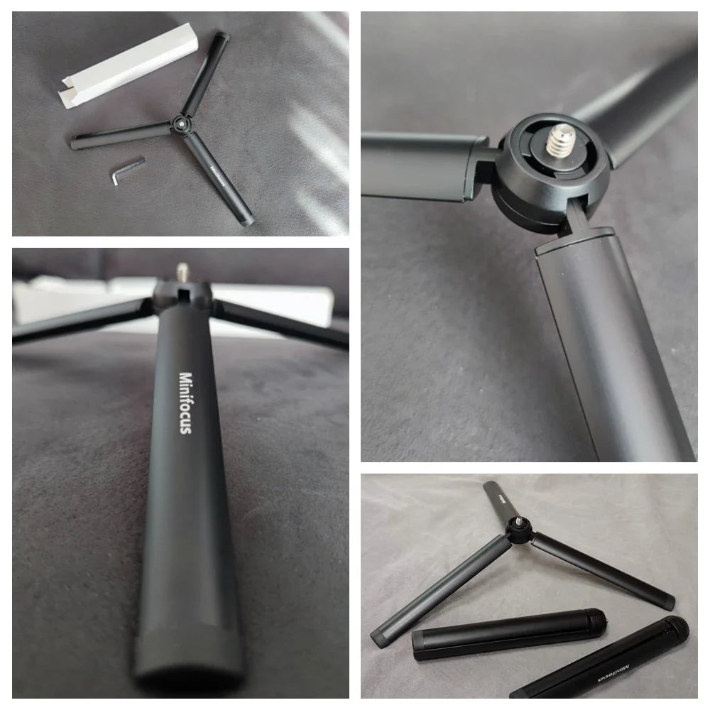 Metal Mini Tripod Stand for DJI, Zhiyun, Feiyu Gimbals & DSLR Cameras, Monopod with 1/4" Screw, Tabletop Handheld Stabilizer