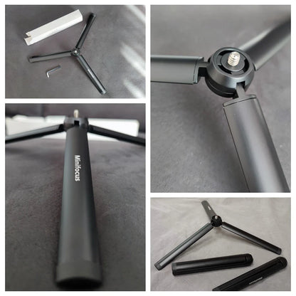Metal Mini Tripod Stand for DJI, Zhiyun, Feiyu Gimbals & DSLR Cameras, Monopod with 1/4" Screw, Tabletop Handheld Stabilizer