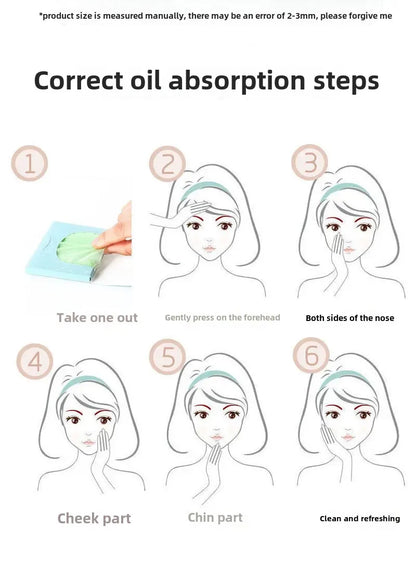 100/300PCS or 6 Packs Portable Facial Oil Blotting Papers – Oil Control & Face Cleansing Wipes