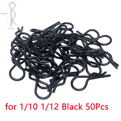 50PCS RC Car Body Clips & Pins — R Buckles for 1/5, 1/6, 1/7, 1/8, 1/12, 1/14, 1/16 RC Cars, Compatible with TRAXXAS & SCX10