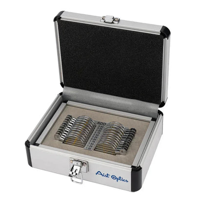 22Pcs Progressive Trial Lens Set – Optical Equipment with Aluminum Tray & Carry Case for Ophthalmic Testing & Eye Examination Tools
