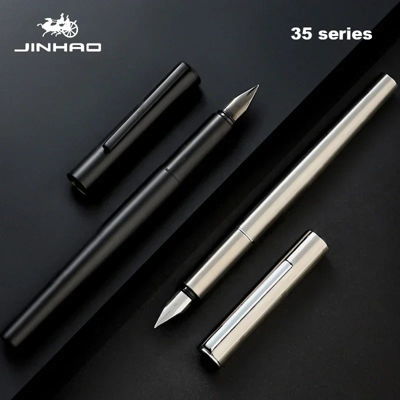 Jinhao 35 Fountain Pen — All-Steel Luxury EF/F Nib for Calligraphy, Writing, Office & School Supplies