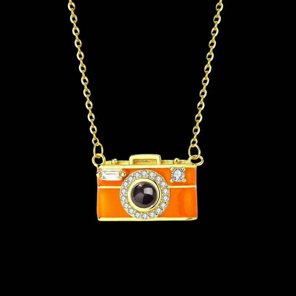 Custom Projection Photo Necklace — Camera-Shaped Personalized Photo Pendant Jewelry 2025