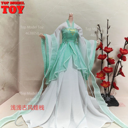 30cm 1/6 Doll Clothes – Style Printed Hanfu Outfit for 12" Female Action Figure Toy