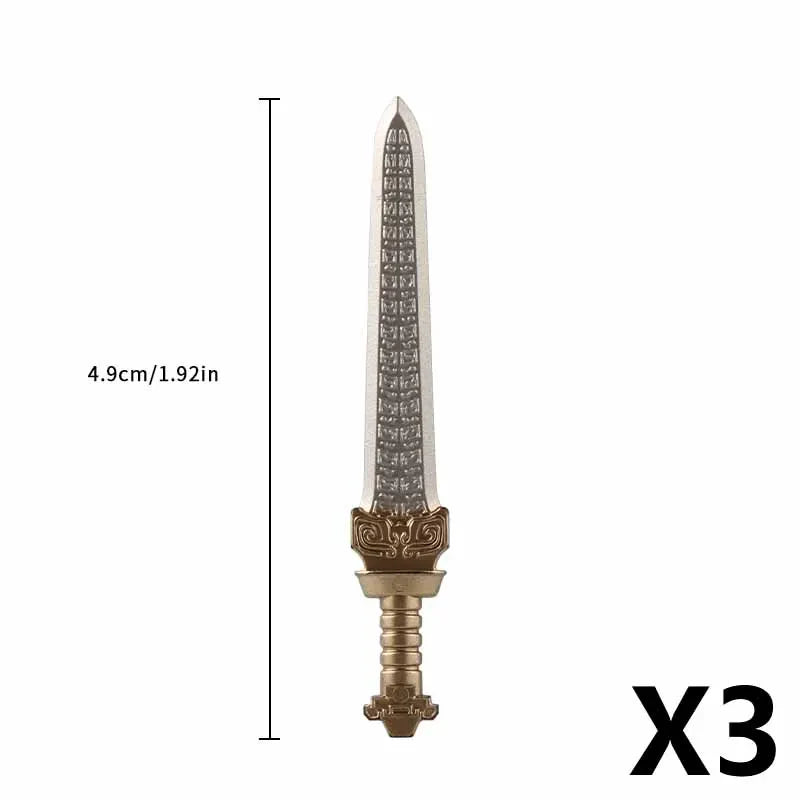 Medieval Figure Weapons Building Blocks Kit – King Sword, Lion Shield, Trident & Double-Edged Axe Battle Toy