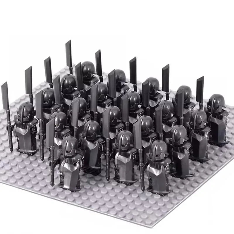 21PCS Medieval Fantasy Warrior Figures – Dwarf, Elf, Knight & Orc Building Brick Toys