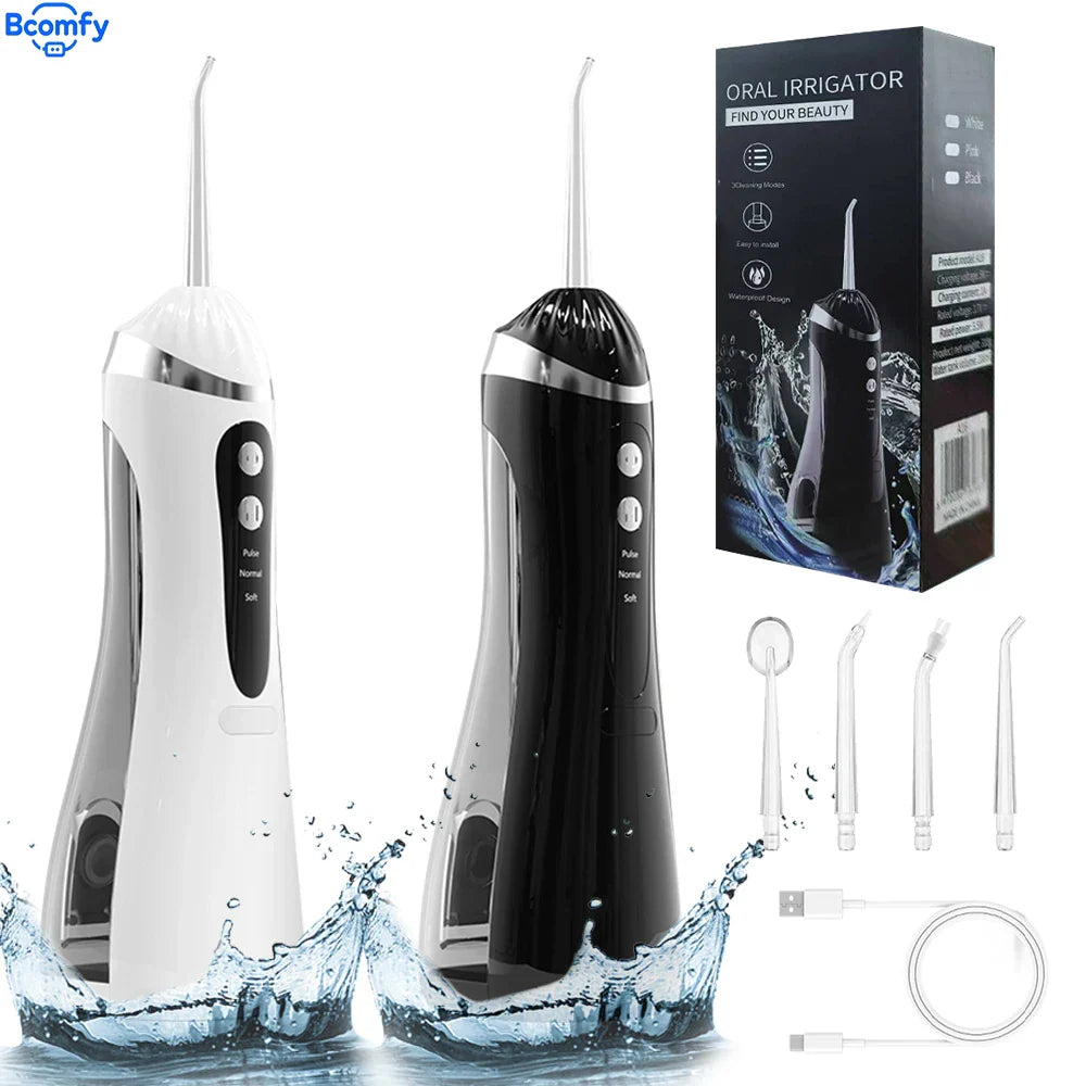 Teeth Water Flosser – Portable Electric Oral Irrigator for Home Dental Cleaning, Rechargeable & Waterproof