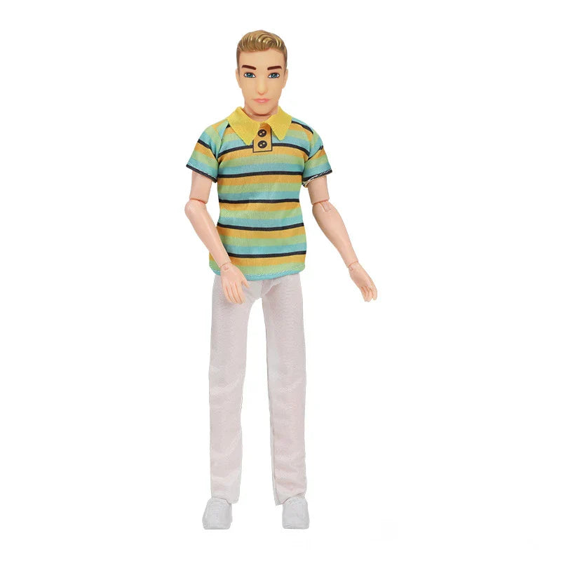30cm Fashion Ken Doll – 1/6 Multi-Joint Movable Boyfriend with Clothes Suit, Dress-Up Toy for Kids