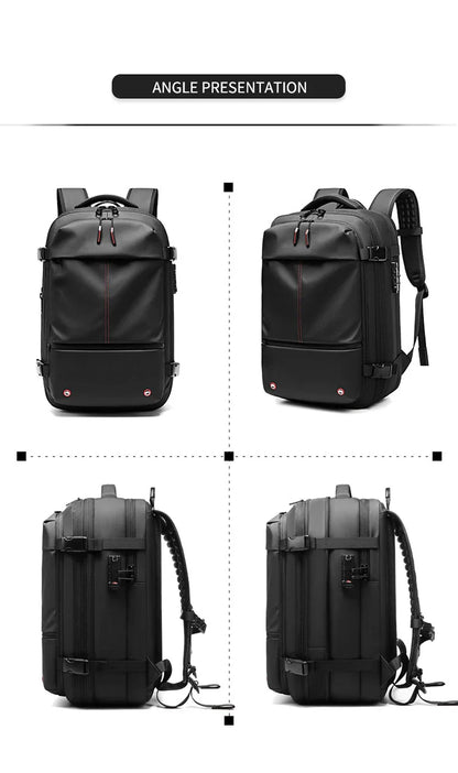 Men's Travel Backpack – Large Capacity 17-Inch Laptop Backpack, Business & Hiking Expandable School Bag