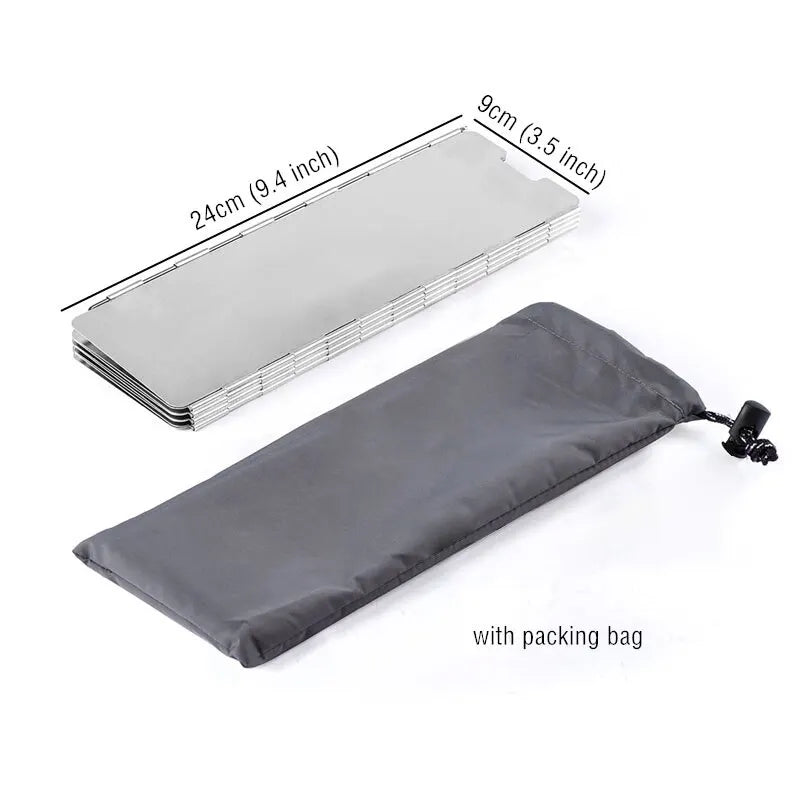 Ultralight Outdoor 10 Plates Foldable Wind Shield - Camping Stoves Windshield for Gas Cookers, Wind Deflectors Stove