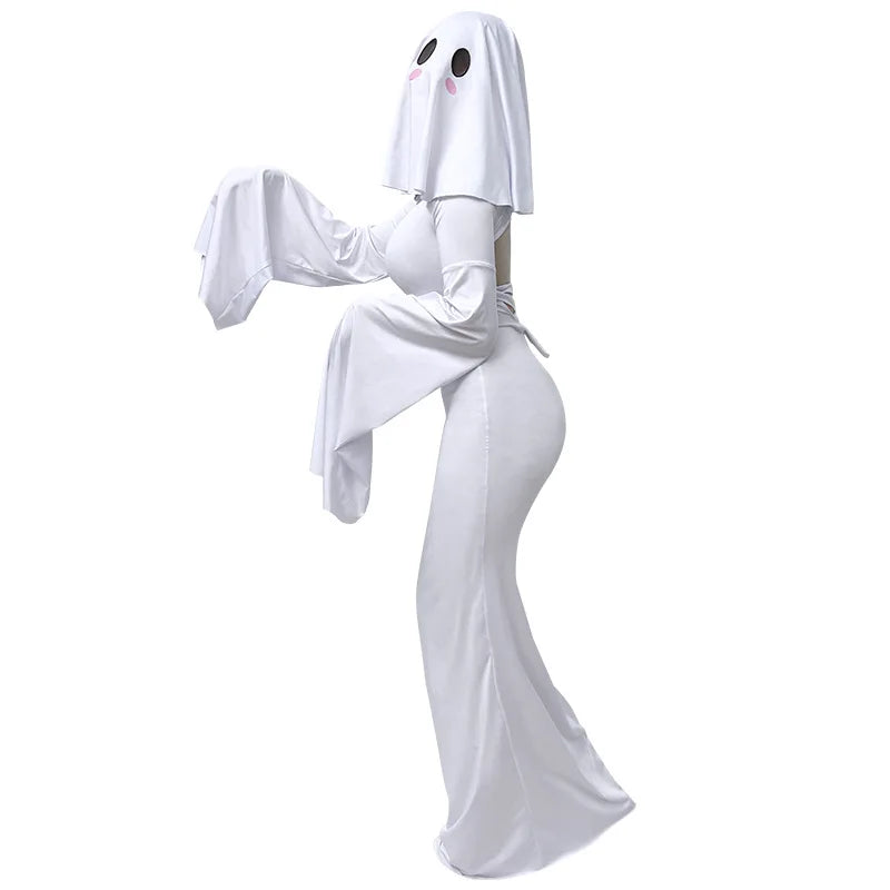 Mrs. Apricot Ghost Lady Halloween Costume - Cute Women’s Cosplay Dress for Parties & Dress-Up Events