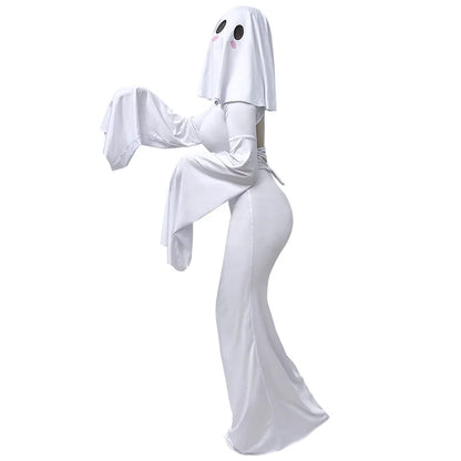 Mrs. Apricot Ghost Lady Halloween Costume - Cute Women’s Cosplay Dress for Parties & Dress-Up Events