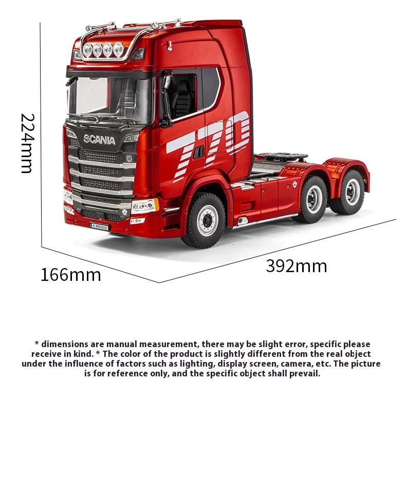 Huina 770S Remote Control Engineering Car — Genuine Alloy Trailer Head Model, 4WD Toy for Kids, Ratio 501D