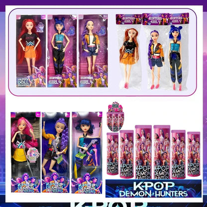 NEW KPop Demon Hunters Doll Toy — Rumi Mira Zoey Action Figure, Princess Baby Girl DIY Plastic Toy for Girls