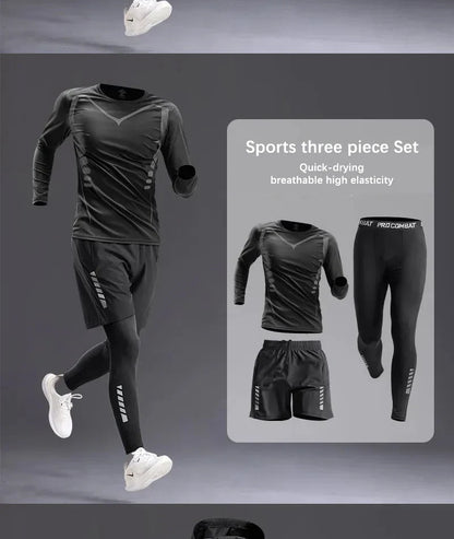 All-Season Men’s Sportswear 5-Piece Set — Tracksuit for Running, Cycling, Fitness & Hiking
