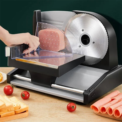 801 Electric Meat Slicer – 200W Household Fruit, Mutton, and Bread Slicing Machine with 1-15mm Adjustable Thickness