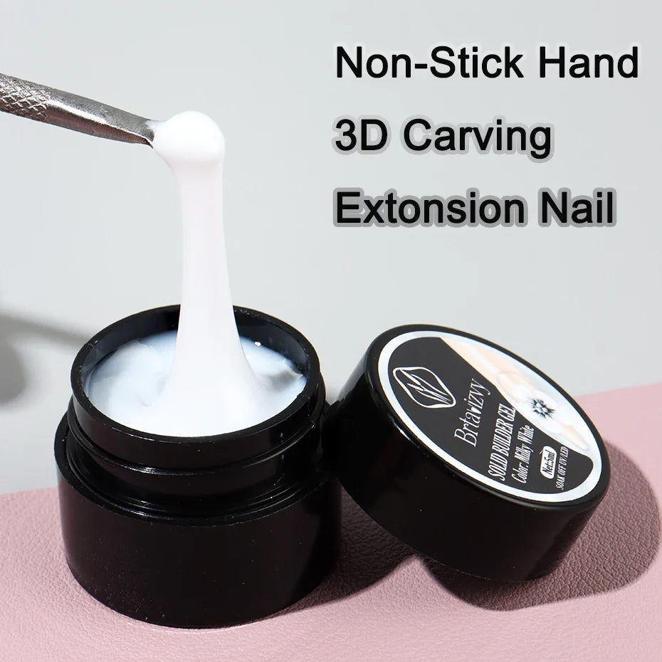 5ml Pearl White 3D Nail Sculpting Gel - Non-Stick Flower Carving Gel for DIY Nail Art