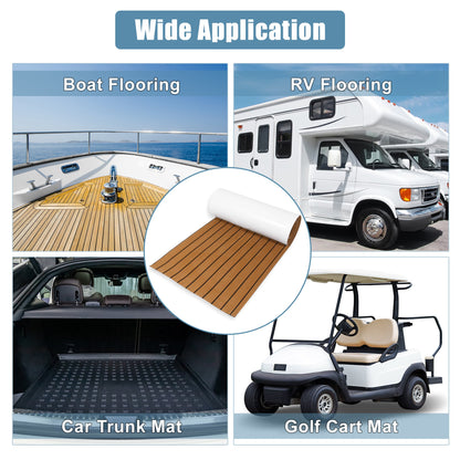 Uxcell EVA Foam Boat Flooring – Teak Foam Decking Marine Yacht Deck Mats (Multiple Sizes)