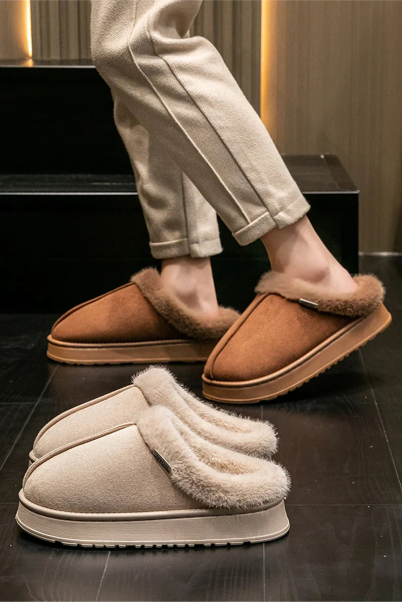 Fashion Women’s Fluffy Slippers – Warm Anti-Slip EVA Indoor Shoes with Thick Sole for Autumn & Winter