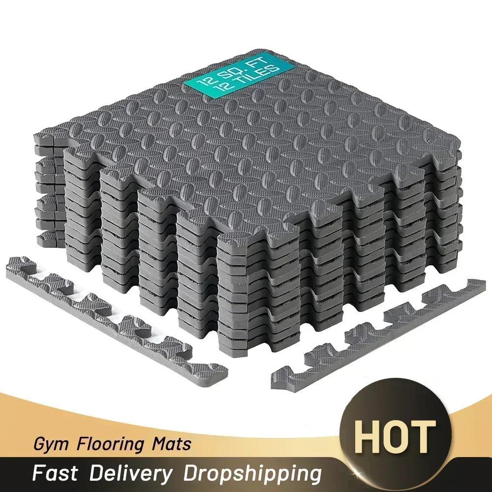 4-20PCS EVA Puzzle Fitness Mat – Interlocking Foam Floor Tiles, Non-Slip Home Gym & Kids Play Mat
