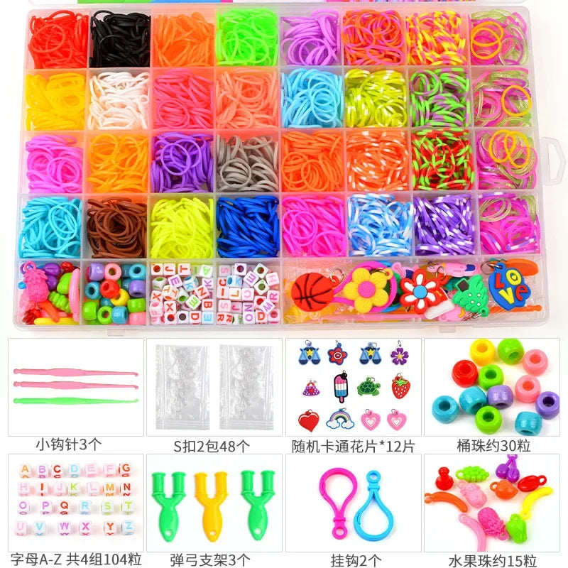 Creative Rainbow Loom Bands Set – Colorful DIY Rubber Bracelet Making Kit for Girls’ Crafts & Birthday Gifts