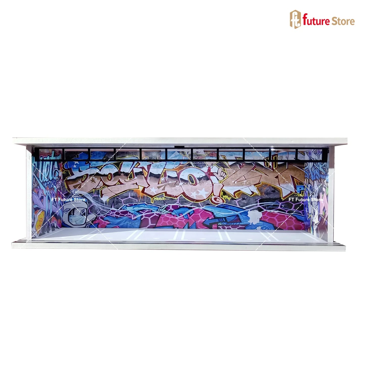 1:64 Scale Garage Scene Model with Lights – Assembled Parking Lot Diorama for Miniature Car Display