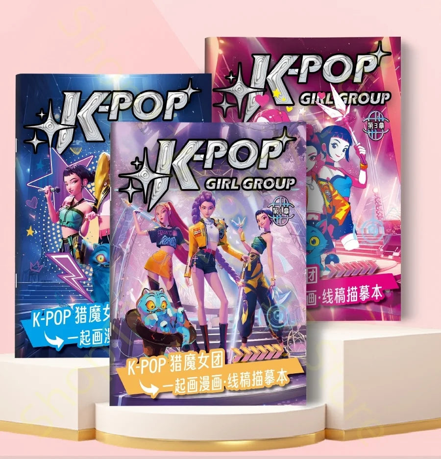 2025 KPop Demon Hunter Coloring Book – Line Drawing Picture Book, Painting Activity for Kids, Birthday Gift