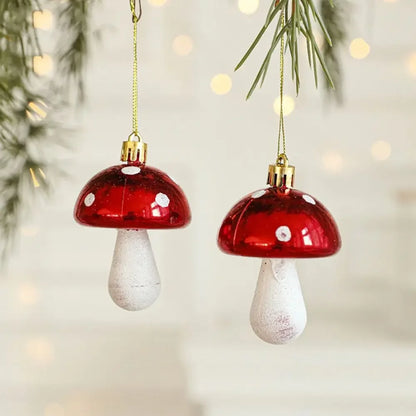 2PCS Red & White Christmas Hanging Ornaments – Plastic Santa Claus Tree Decorations for Holiday Party & Festival Supplies