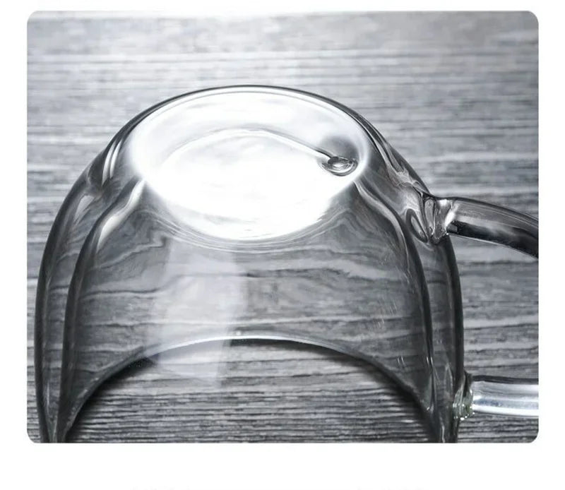150-350ml Heat Resistant Borosilicate Glass Mug – Double Wall Coffee Cup with Handle, Clear Milk & Water Cup Gift