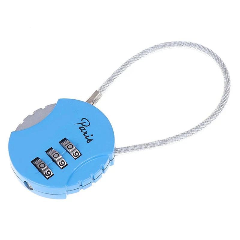 3-Dial Combination Padlock | Metal Code Lock for Suitcases, Luggage & Anti-Theft Mini Coded Lock (4x4cm)
