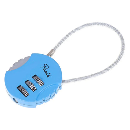 3-Dial Combination Padlock | Metal Code Lock for Suitcases, Luggage & Anti-Theft Mini Coded Lock (4x4cm)