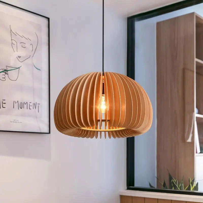 Bamboo Pendant Lamp Ceiling Light - Handwoven Rattan Wicker Hanging Fixture for Dining Room, Bedroom & Indoor Home Decor